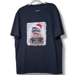 Men's Christmas Raccoon "Dear Santa I Can Explain" Graphic Tee Shirt  XXL